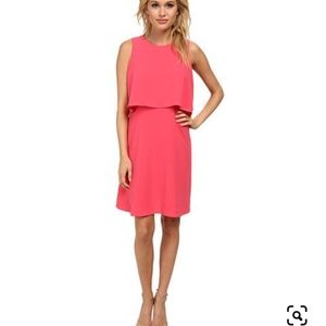 Calvin Klein coral pop over crepe dress size 8